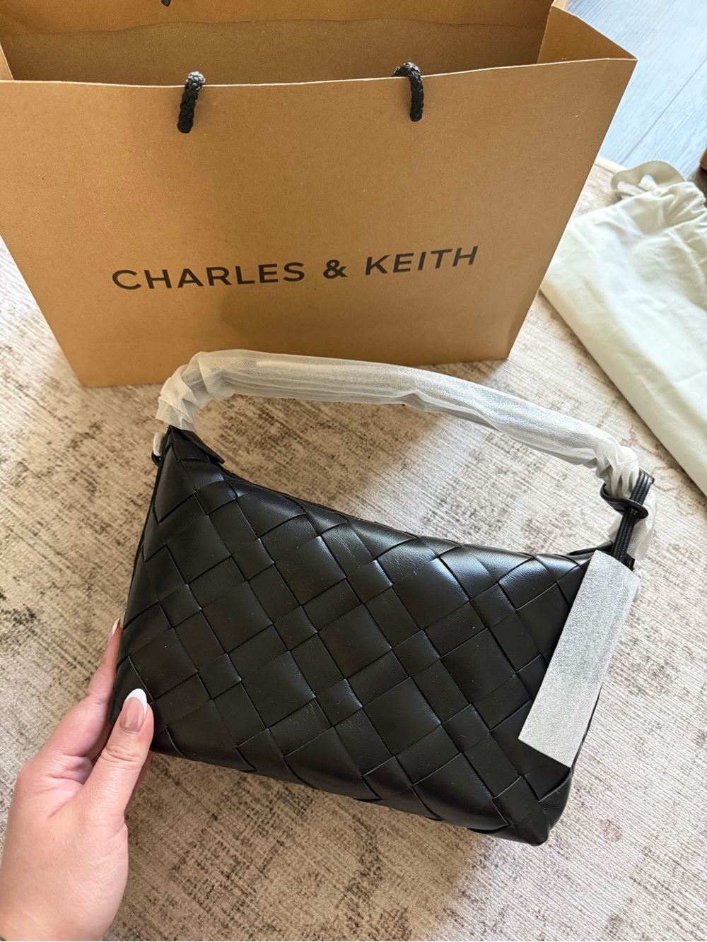 Charles & Keith Ivette Woven Shoulder Bag